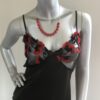 Red and black lace camisole